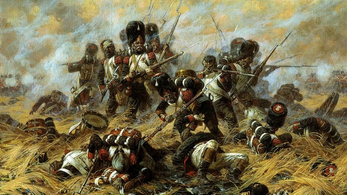 Soldiers in battle during the Napoleonic Wars