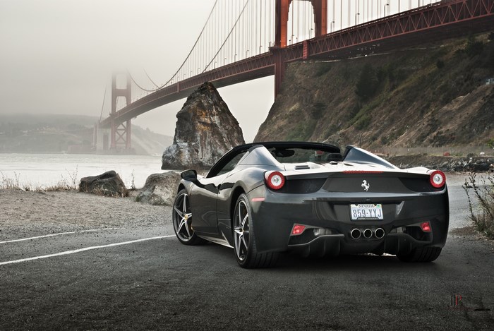 Ferrari 458 Spider by Golden Gate Bridge