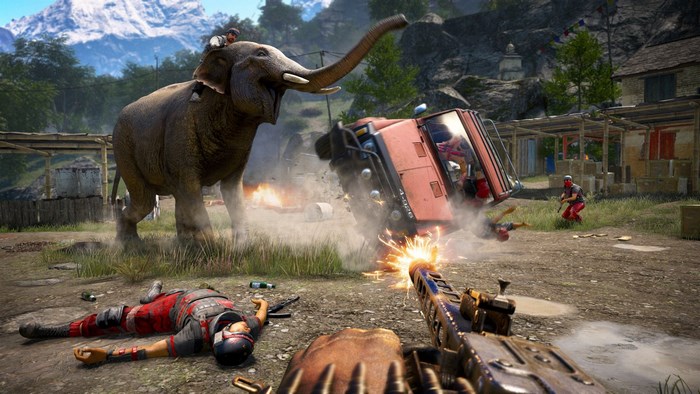 Far Cry 4 Elephant Attack on Truck