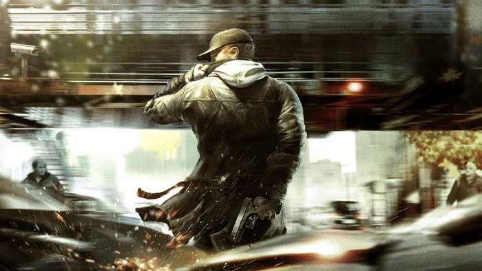 Aiden Pearce from Watch Dogs in a city