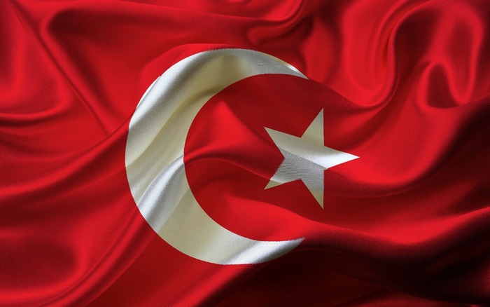 Turkey flag with crescent moon and star
