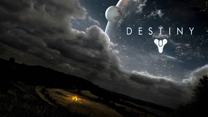 Destiny video game logo and space scene