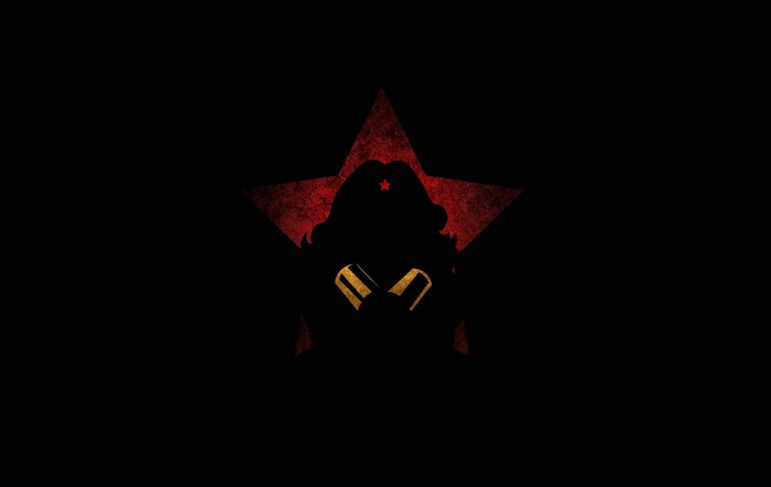 Wonder Woman Silhouette with Red Star