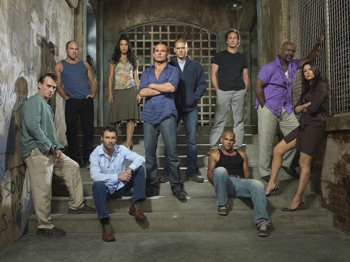 Prison Break cast posing on stairs