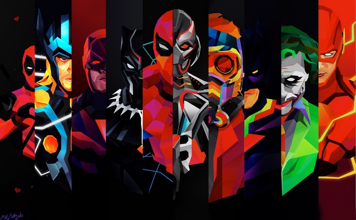 Collage of Marvel and DC Superheroes