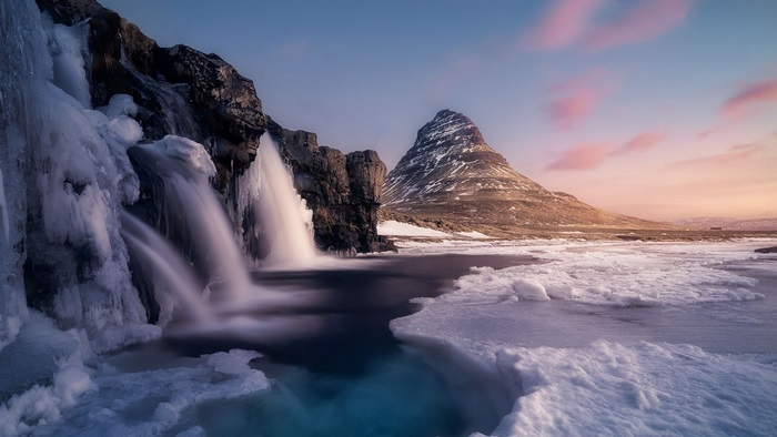 Kirkjufell mountain and waterfall in Iceland