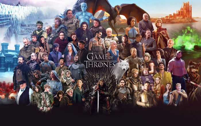 Game of Thrones characters collage
