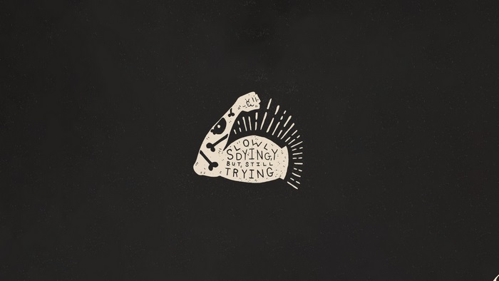 Typography of a flexing arm with text