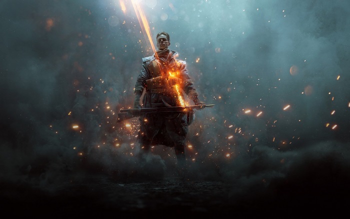 Soldier from Battlefield 1 in flames