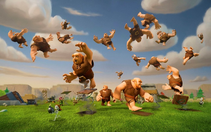 Clash of Clans Giants Falling from the Sky