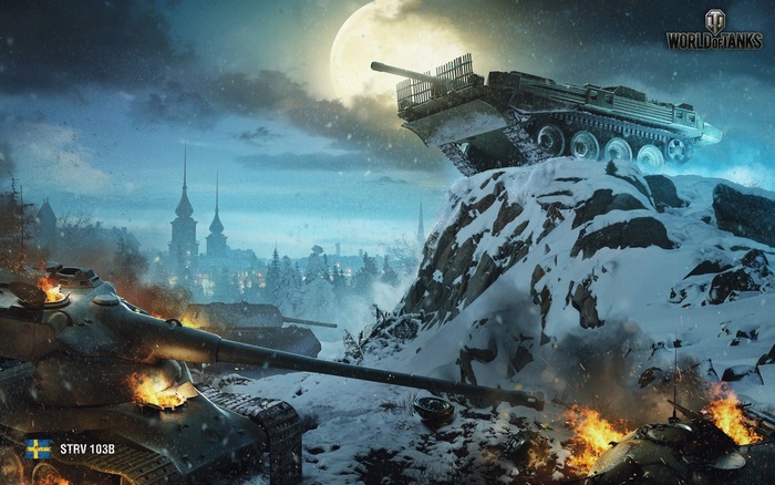 STRV 103B tanks in World of Tanks