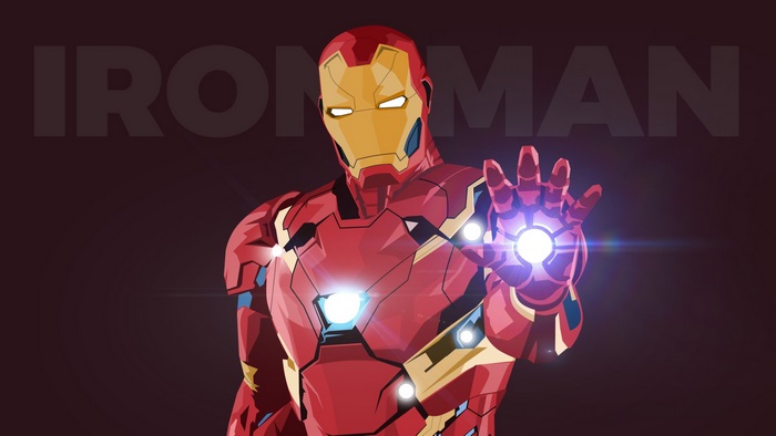 Iron Man with glowing repulsor