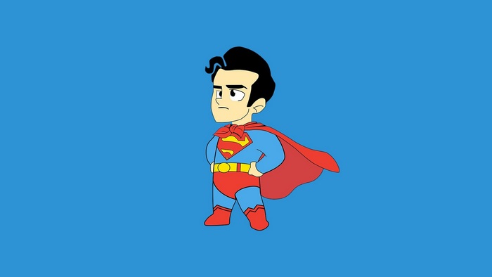 Superman in cartoon style