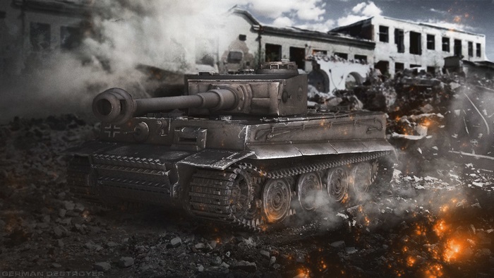 4K World of Tanks German Tiger Tank in Battle