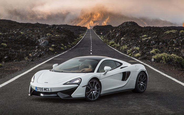 White McLaren 570S on a Mountain Road 4K