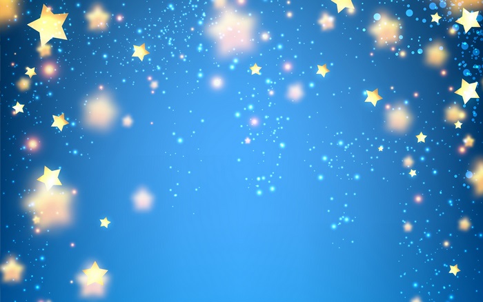 Blue background with glowing stars and sparkles 4K