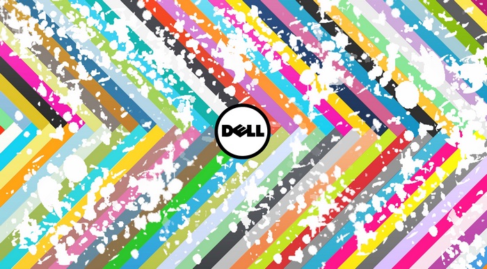 Colorful Diagonal Stripes with Dell 4K Logo