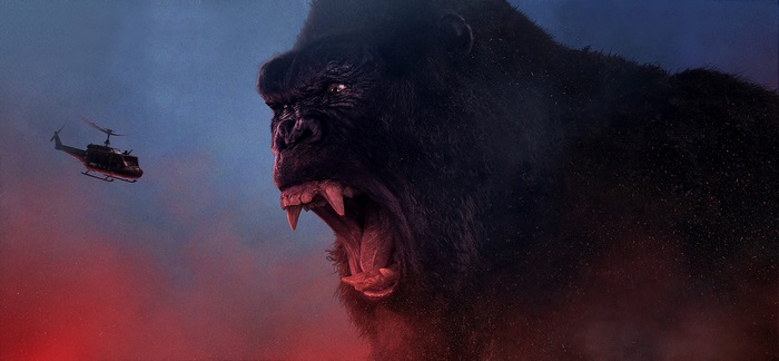 Kong from Skull Island with Helicopter 4K