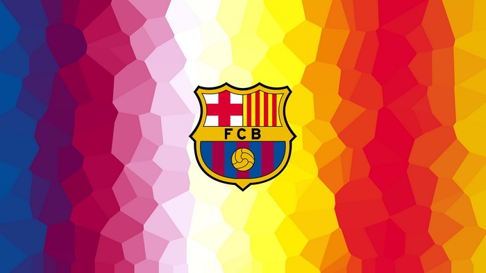 FC Barcelona Logo on Vibrant Colorful 4K Pattern