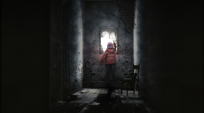 Child looking out a window in This War of Mine 4K