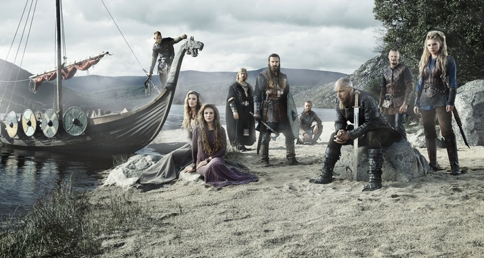 Vikings cast with a longship