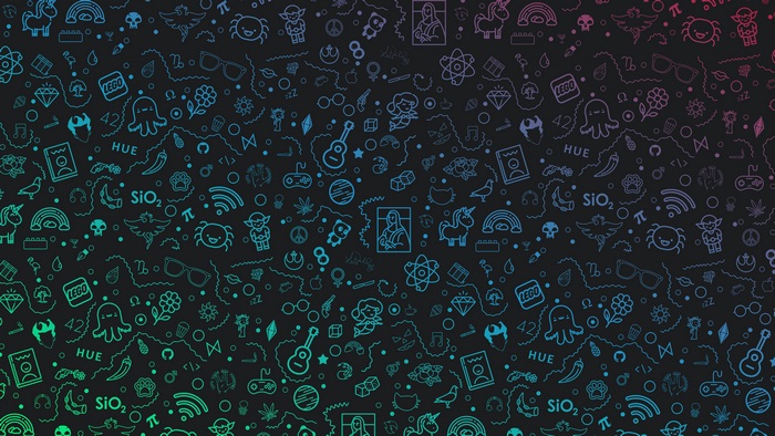 Colorful 4K Abstract Science and Tech Doodles