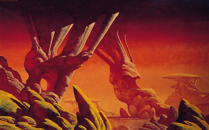 Abstract alien landscape by Roger Dean