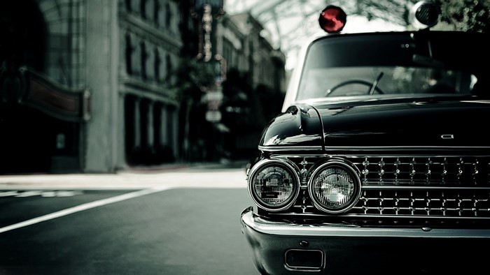 Vintage police car on a street