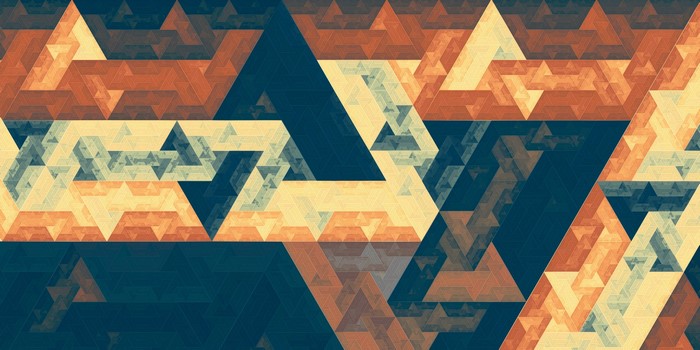 Abstract Gold 3D Fractal Hexagon Triangle Pattern