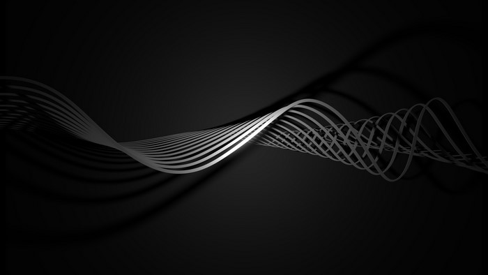 Abstract Dark Streamlined Gray Waveforms