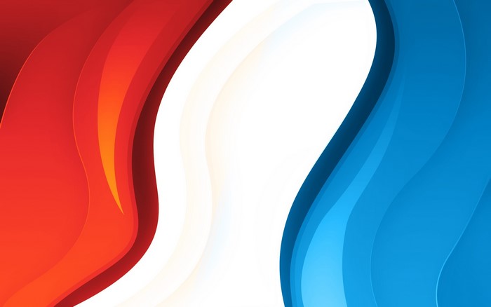 Abstract Red, White, and Blue Wavy Layers