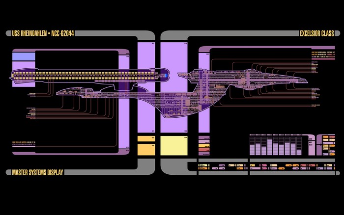 USS Rheindahlen NCC-62044 Excelsior Class LCARS Schematic