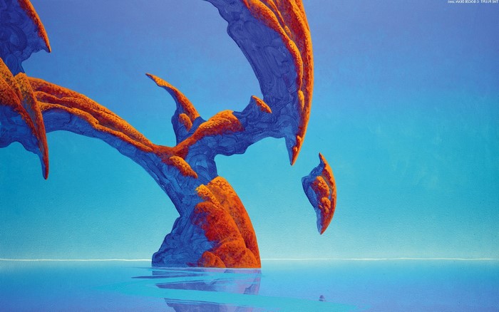 roger dean rock formation fantasy art