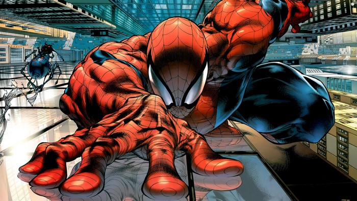 Dynamic Spider-Man Climbing a Skyscraper
