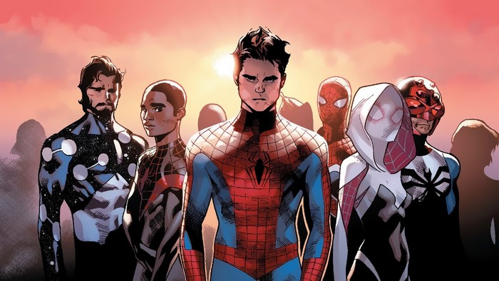 Spider-Man and allies in comic book art
