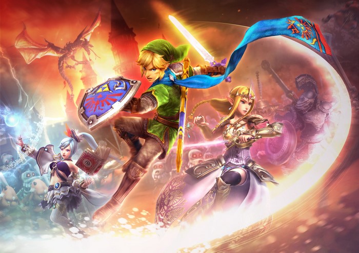 Link and Zelda from The Legend of Zelda in battle