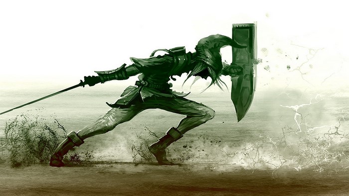Link from The Legend of Zelda with sword and shield
