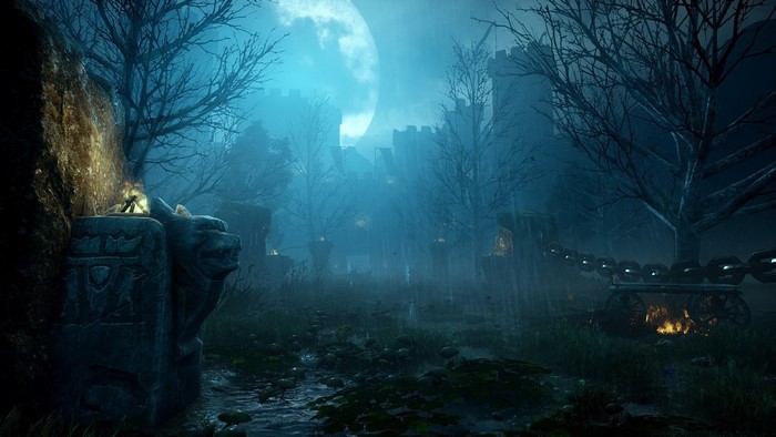 Dragon Age: Inquisition castle ruins at night