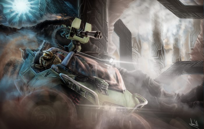 Master Chief in Warthog from Halo 4