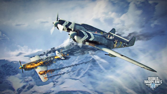 World of Warplanes dogfight over snowy mountains