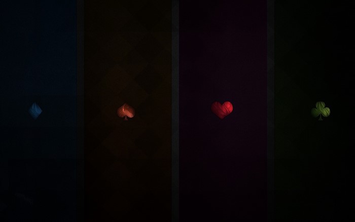 Poker card suits: diamonds, spades, hearts, clubs