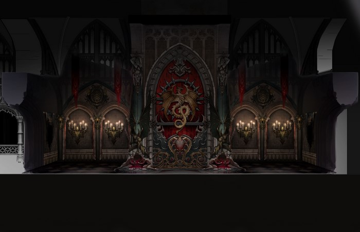 Castlevania Lords of Shadow concept art of a gothic hall