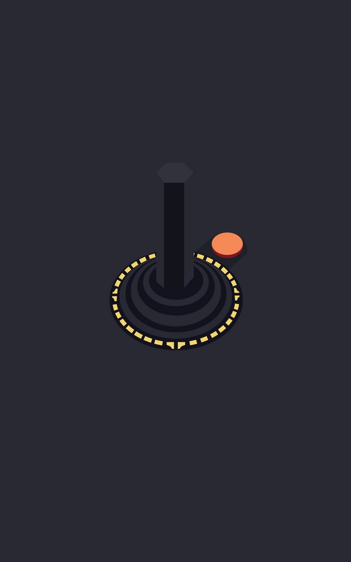 Minimalist Atari joystick illustration