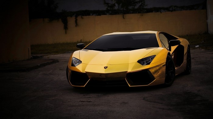 Yellow Lamborghini Aventador