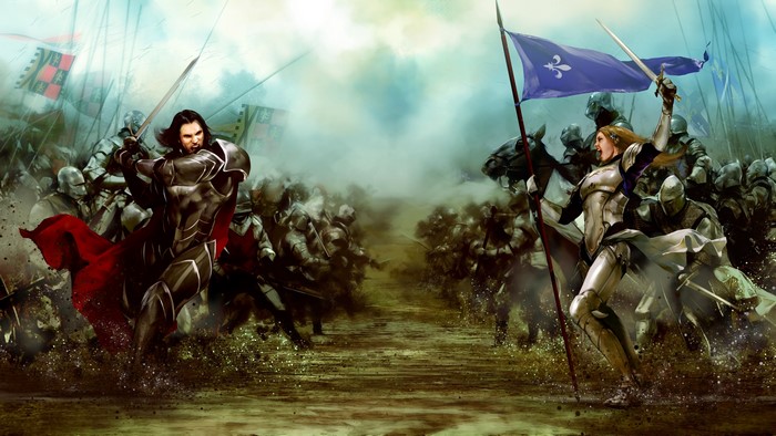 Knights in battle from Bladestorm: Nightmare