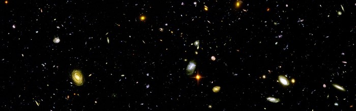 Hubble Deep Field Space Galaxies