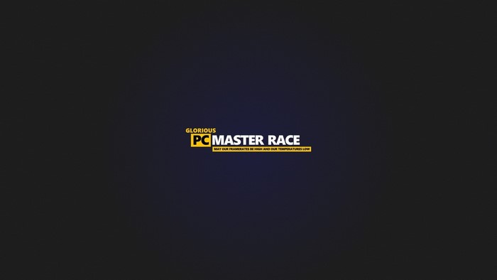 Glorious PC Master Race text with slogan