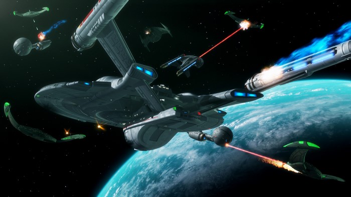 Star Trek USS Enterprise in Space Battle