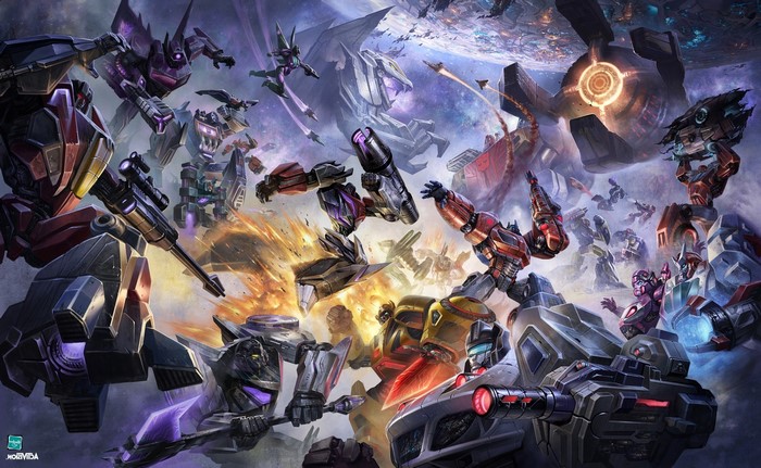 Transformers Battle Artwork featuring Optimus Prime