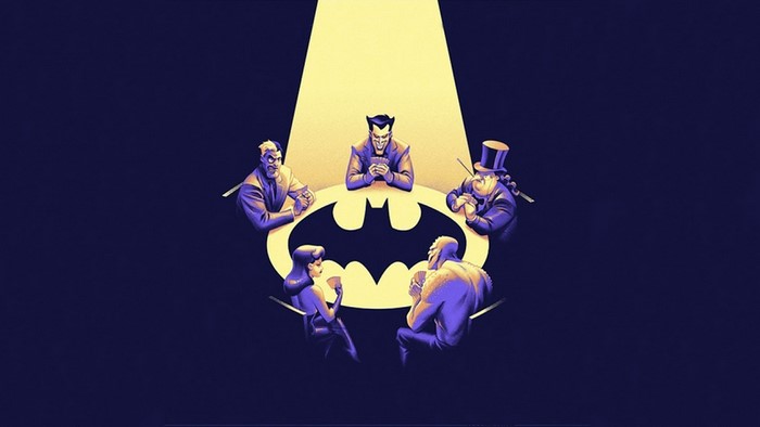 Batman Villains Playing Cards in Spotlight